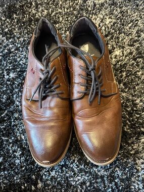 Men's Brown Leather Lace-Up Dress Shoes